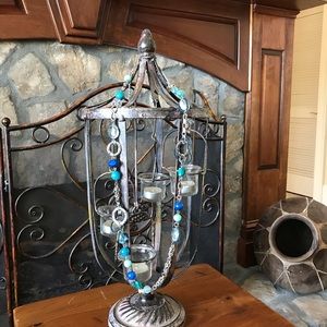 Rock beaded, and stone with different kind of blues beautiful necklace